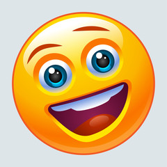 Emoticon laughing out loud. LOL sign.