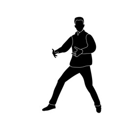 silhouette of a man dancing