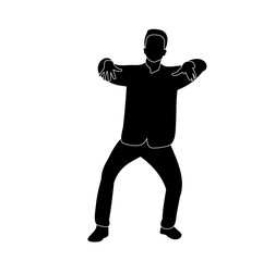 silhouette of a man dancing