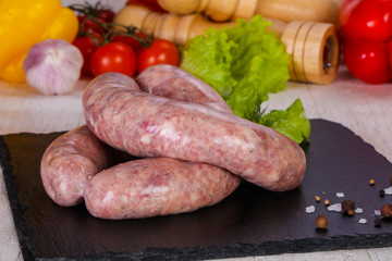 Raw pork sausages