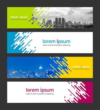 Abstract background banner design template. Corporate business web banner advertising set. Infographic design elements. Sample image with Gradient Mesh EPS10.