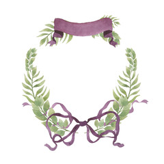 Watercolor Leaves Wreath Hand Painted Leaf Foliage Garland