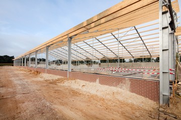 Construction site. Building a new stable. © A