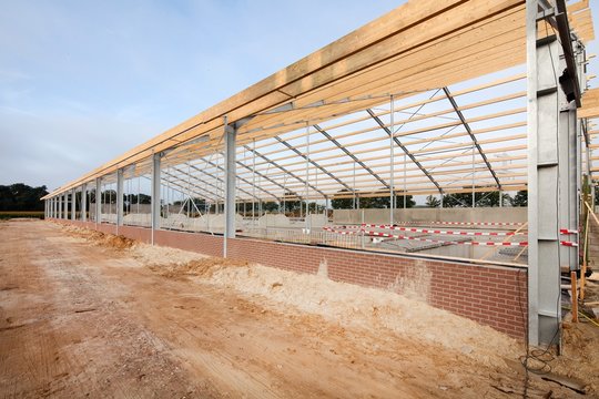 Construction site. Building a new stable.