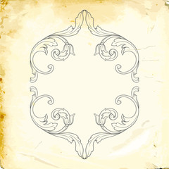 Vector baroque of vintage elements for design. 