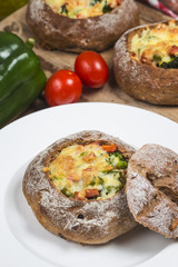 Mini pizza appetizers made with cheese,