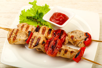 Grilled turkey skewer