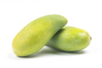 Delicious mango with  on white background.