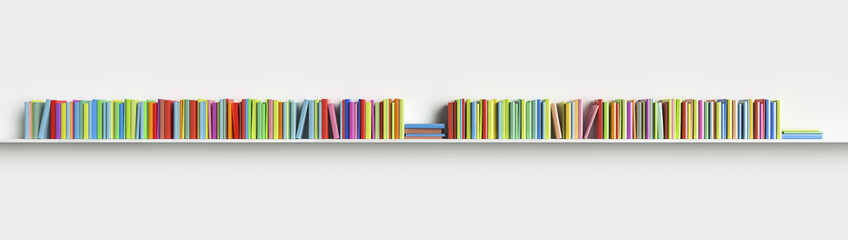 Multicolored books on a shelf © trahko