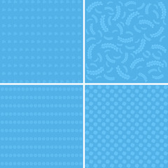 Set of floral abstract seamless patterns