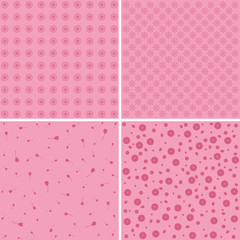 Set of floral abstract seamless patterns