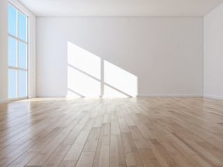 Modern bright interiors apartment 3D rendering illustration