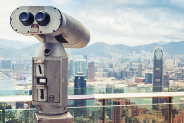 Paid binocular telescope, Hong Kong city