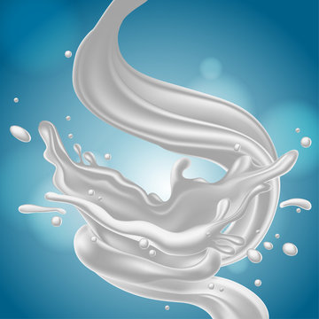 abstract background with milk splash, high detailed realistic illustration