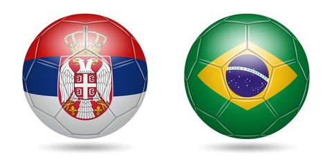 Obraz premium Football. 2018. Serbia, Brazil