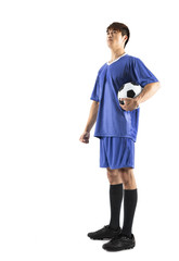 asian soccer football player young man standing.
