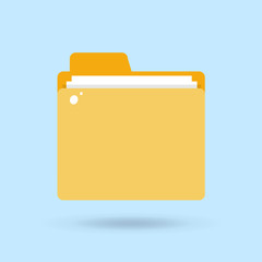 Vector image of a folder design on a blue background. Vector, illustration eps10