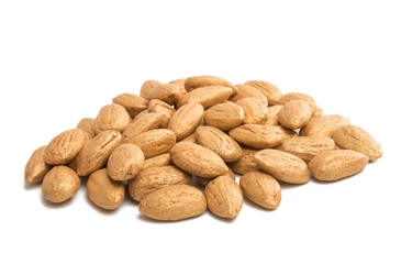 golden almonds isolated