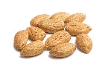 golden almonds isolated