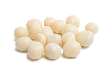 nuts in white chocolate isolated