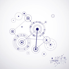 Vector industrial and engineering background, future technical plan. Abstract blueprint of mechanism, mechanical scheme.