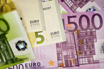 Close-up Euro currency note, European Union currency