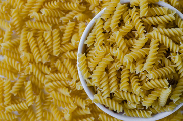 Fusilli Pasta In Bowl.