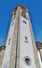 Fototapeta na wymiar Kirchturm Haldenbüel, Gossau, Ostschweiz