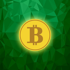 Yellow Bitcoin Icon. Crypto Currency Concept