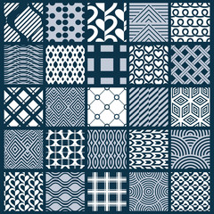 Graphic ornamental tiles collection, set of monochrome vector repeated patterns. Vintage art abstract textures can be used as wallpapers.