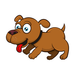 Cute Puppy Cartoon Character Playing