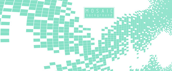 Fototapeta premium Bright and beautiful vector 3d mosaic tiles illustration, artistic abstract background as a template for layout with copy space for title and text. Usable for brochure, magazine, ad, banner, poster.