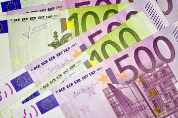 Close-up Euro currency note, European Union currency