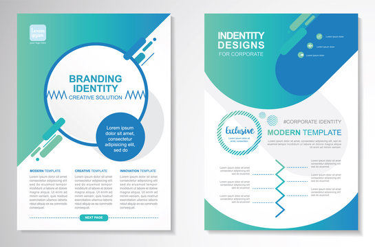 Template vector design for Brochure, Annual Report, Magazine, Poster, Corporate Presentation, Portfolio, Flyer, layout modern with gradient color size A4, Front and back, Easy to use and edit.