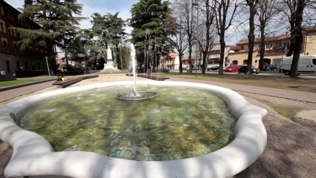 Small fountain at Piazza Castello Abbiategrasso