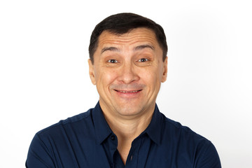 man with crazy smile