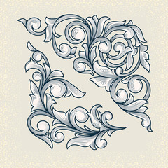 Vintage floral design elements