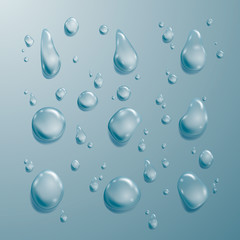 Water drop set. Transparency template drops. Vector illustration