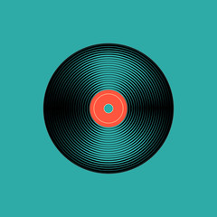 Vinyl music record. vintage gramophone disc. Vector illustration