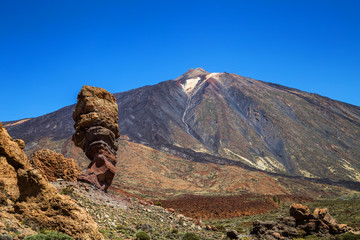 The Roque Cinchado, a unique rock formation of the island of Tenerife (Canary Islands, Spain). It...