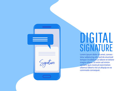 Digital signature. Creative people collection.