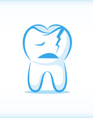 Vector Cracked Tooth Character