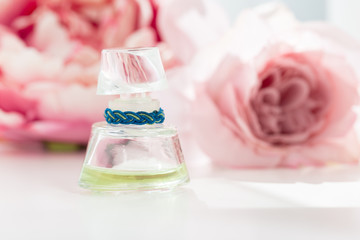 Perfume bottles with flowers