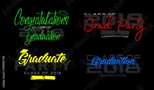 set graduation label vector text for graduation design