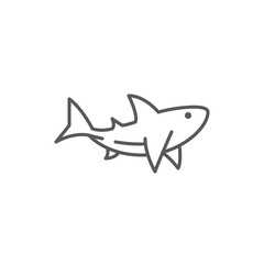Obraz premium Doskonała ikona edytowalna pikseli linii rekina na białym tle.