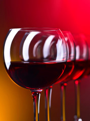 Glasses of red wine