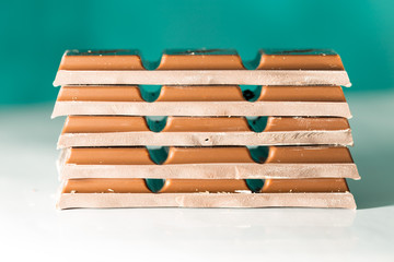 Stack of chocolate brown