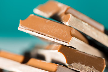 Stack of chocolate brown