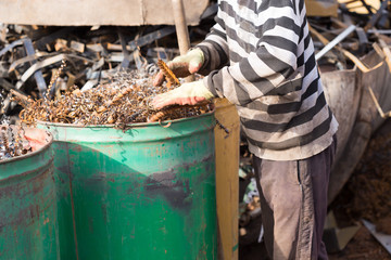silver spirals of metal shavings as garbage, texture of different size of metal spirals shavings texture, metal shavings texture