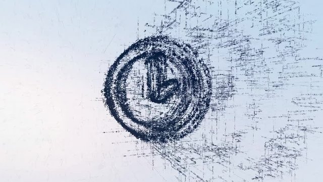 Logo of clock, loop news animation. Intro energetic action of abstract time